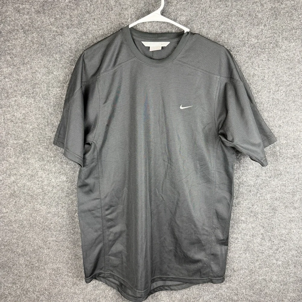 Nike Shirt Mens Medium M Black Short Sleeve Performance Athletic Pique Running